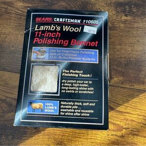 Craftsman 9-10605‎ Lamb’s Wool 11 Inch Polishing Bonnet Sears Vintage NOS
